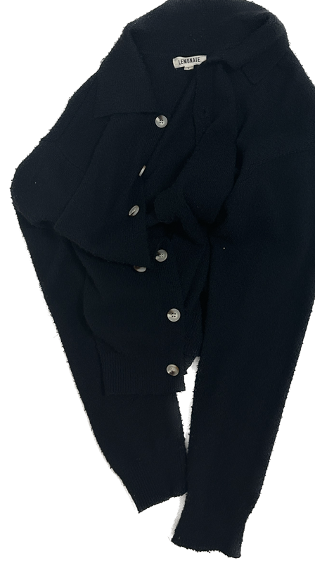 Lemonate Buttoned Long Sleeve Polo Navy Blue